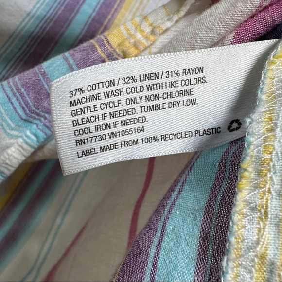 Universal Thread | Stripe Linen Blend High-Low Hem Sleeveless Tank Top - Picture 6 of 9